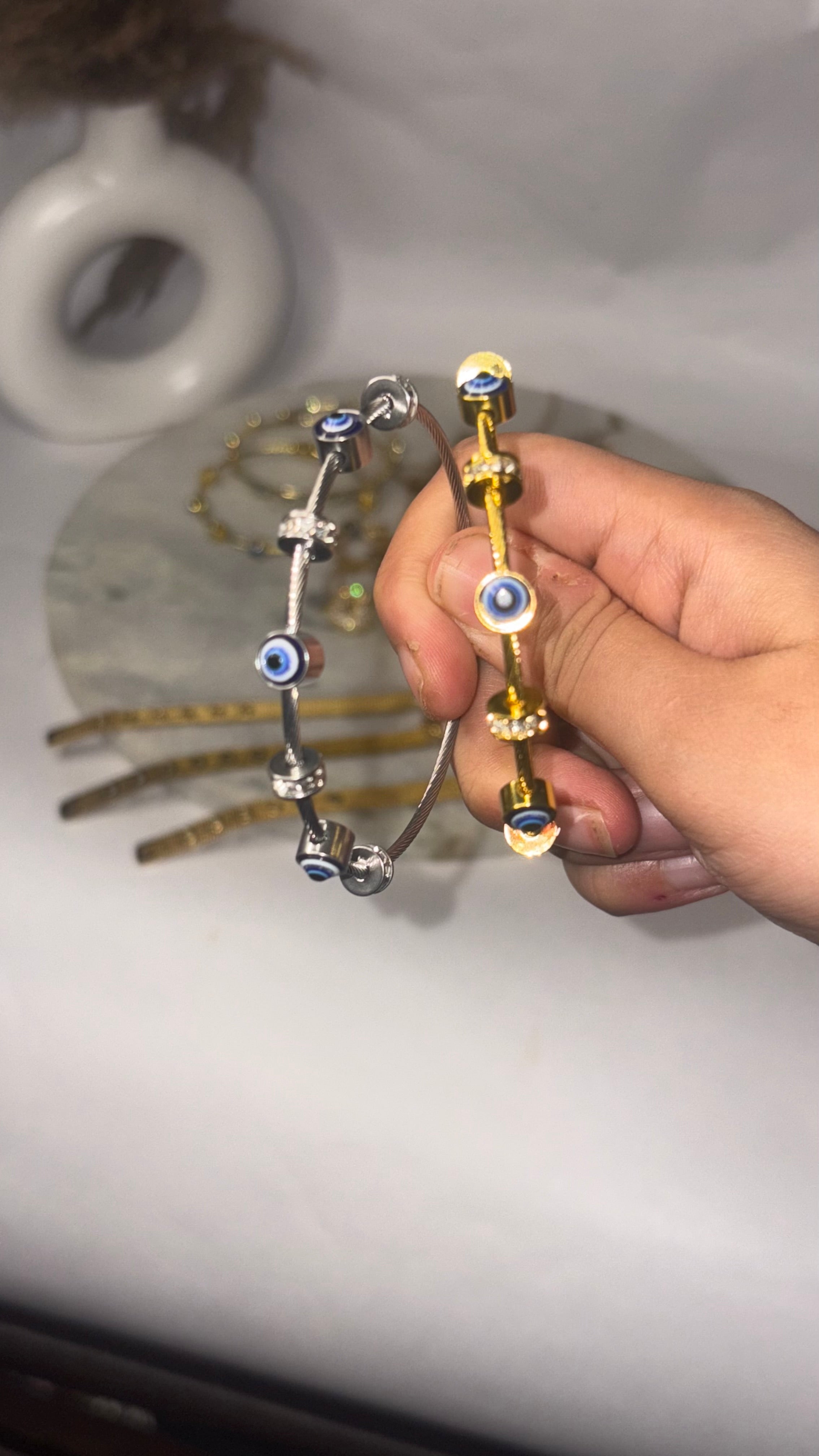 Evil eye cuff
