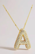 Studded Letter Neck Chain