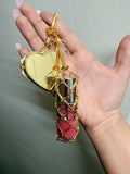 Heart mirror bag charm