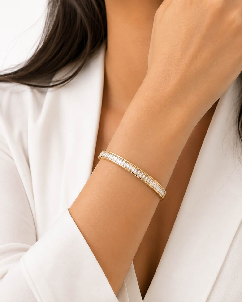 Diamond studded cuff