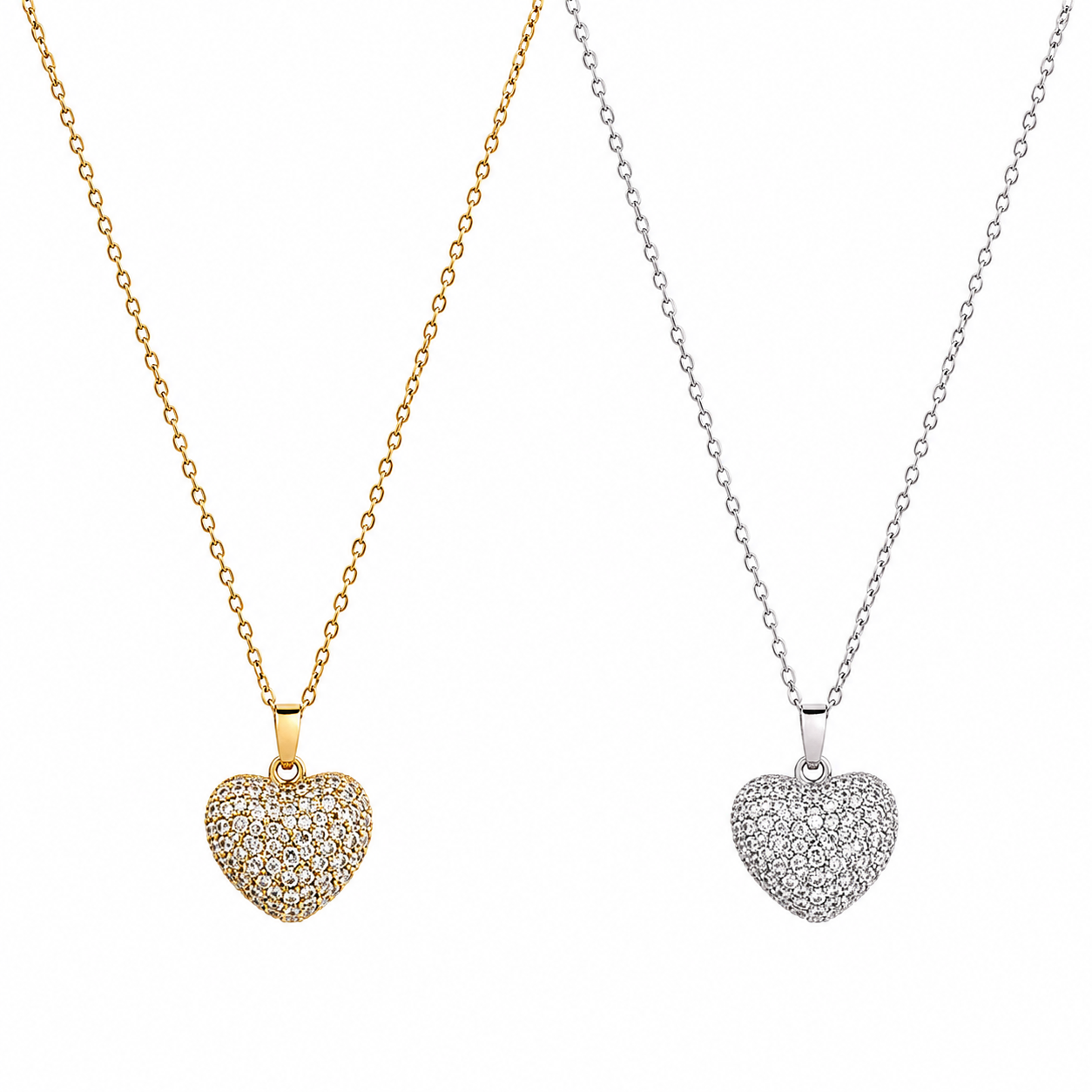 Pave Heart Neck Chain