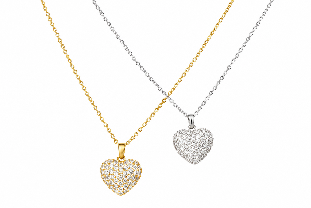 Pave Heart Neck Chain